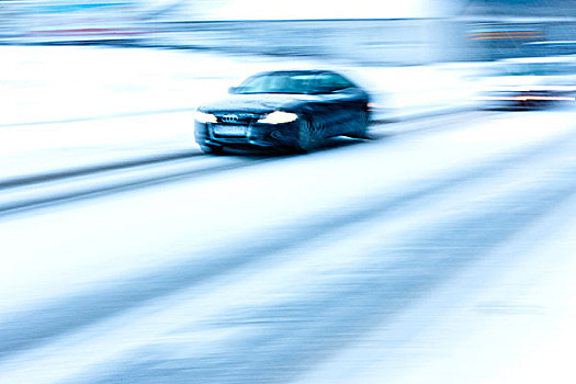 驾驶,下雪,动感,危险,黑森州,德国,欧洲