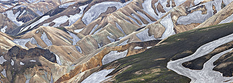航拍,兰德玛纳,山,冰岛,流纹岩,宽阔