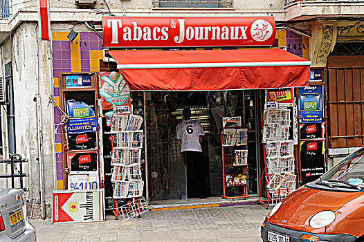 阿尔及利亚,阿尔及尔,报纸,烟草,店