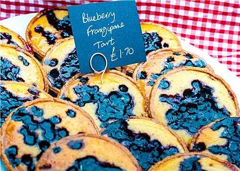 美味,圆,蓝莓蛋糕,英国,市场