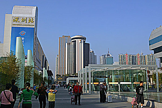 街景,深圳,地铁站,火车站,中国