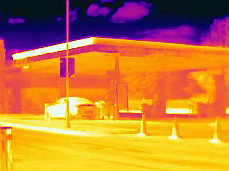 热成像,汽车,加油站,油泵