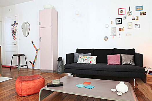 黑色,沙发,煤,粉色,复古,柜子,橙色,软躺椅,生活方式,区域