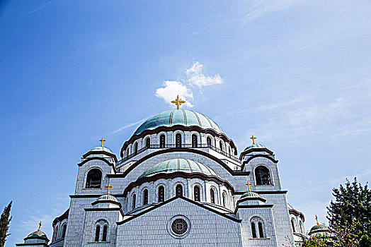 塞尔维亚首都贝尔格莱德的圣瓦特教堂