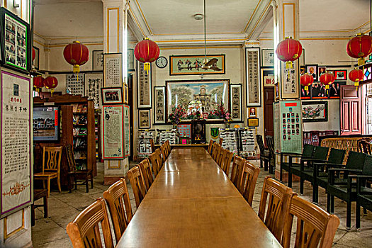 广东江门市世界文化遗产开平赤坎古镇关族图书馆室内建筑