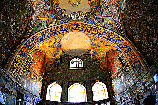 室内,壁画,宫殿,捷克共和国,伊斯法罕,伊朗,亚洲