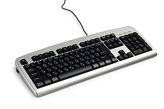 银,键盘,隔绝,白色背景