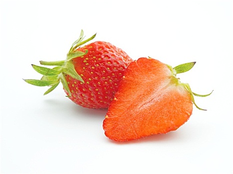新鲜,成熟,草莓,隔绝,白色背景,背景