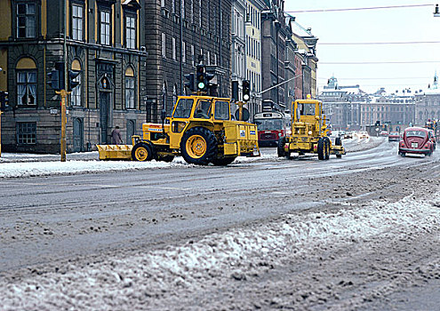 瑞典,斯德哥尔摩,扫雪机,街道