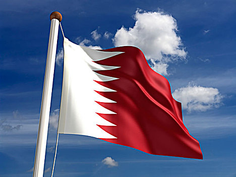 卡塔尔,旗帜,裁剪,小路
