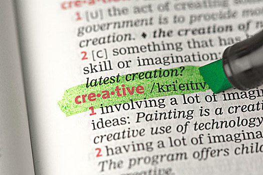 创意,定义,突显,绿色