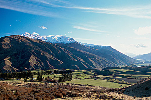 俯拍,山谷,皇后镇,新西兰