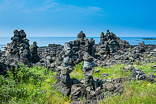 石墙,旅游,世界遗产,济州岛,岛屿,韩国