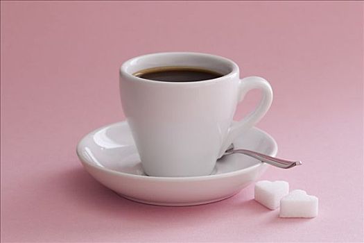 咖啡杯,心形,块糖
