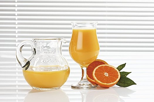 橙汁,玻璃杯,玻璃罐