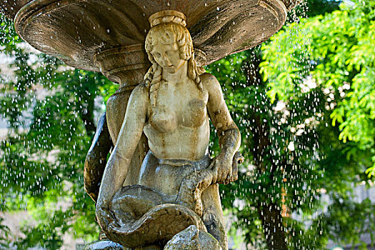 喷泉,广场,米兰,伦巴底,意大利