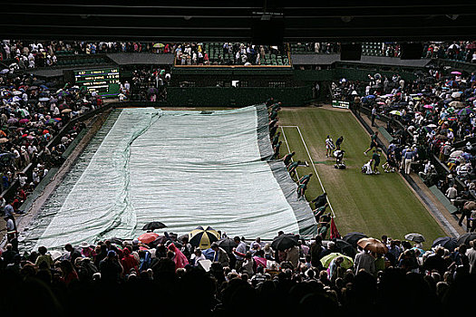 英格兰,伦敦,温布尔登,中心,球场,雨,网球,冠军,2008年