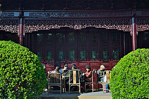 桂林公园古建筑露天茶座