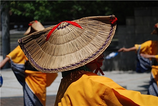 日本人,女人,传统,草帽