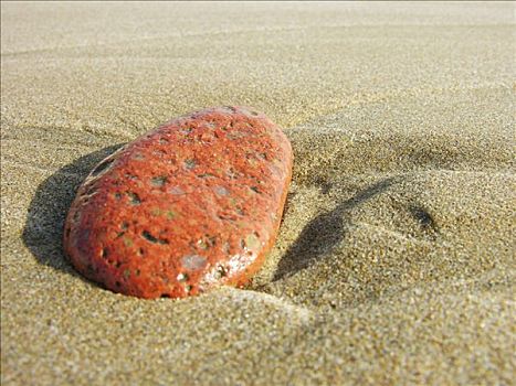 红色,鹅卵石,沙子