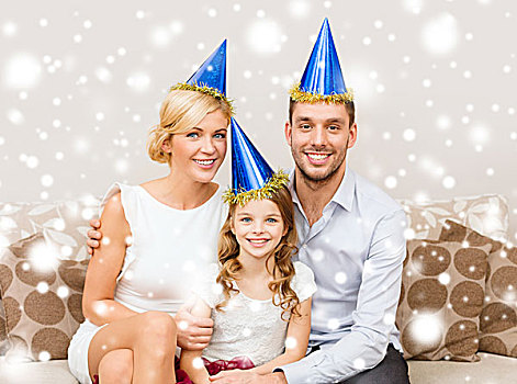 庆贺,家庭,休假,生日,概念,幸福之家,蓝色,帽子
