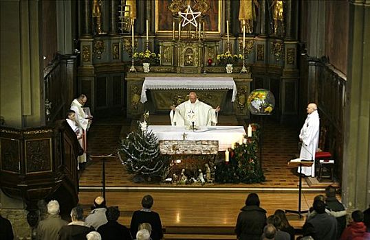 法国,上萨瓦省,圣徒,庆祝圣诞,罗马天主教,教堂