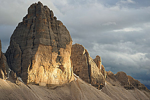 三个,顶峰,白云岩,南蒂罗尔,意大利,欧洲