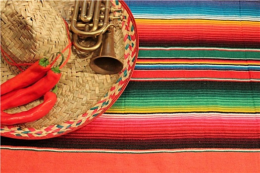 墨西哥,阔边帽,雨披,辣椒,节日,背景