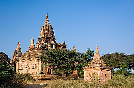 庙宇,老,蒲甘,异教,缅甸,亚洲