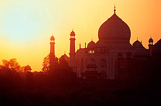 印度,泰姬陵,日落