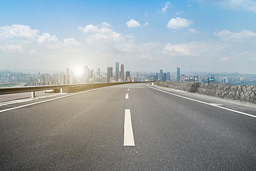 城市道路地面和建筑景观