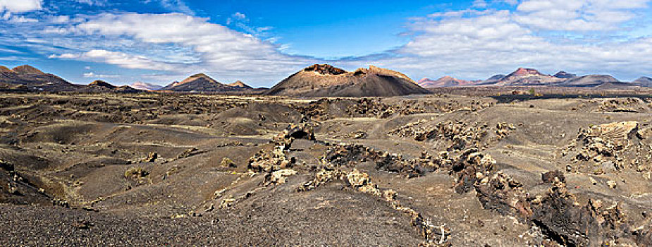 火山地貌,蒙大拿,背景,兰索罗特岛,加纳利群岛,西班牙