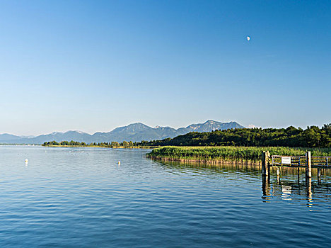 湖,基姆湖,巴伐利亚阿尔卑斯山,背景,巴伐利亚,德国,大幅,尺寸