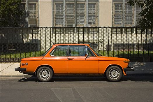 橙色,汽车,道路