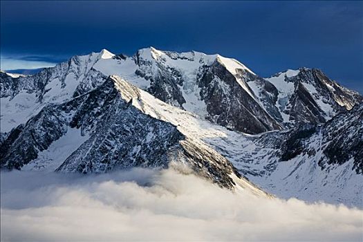 山,阿尔卑斯山,冬天,北方,提洛尔,奥地利,欧洲