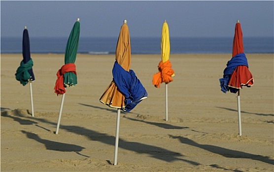 法国,著名,伞,海滩,多维耶