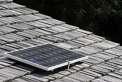 欧洲,奥地利,太阳能电池板,房顶,上面