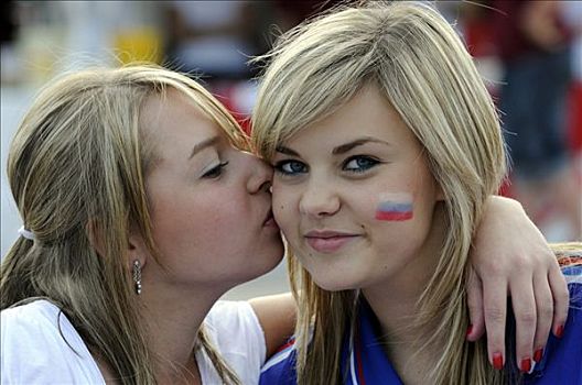 两个,女性,俄罗斯,国家,足球队