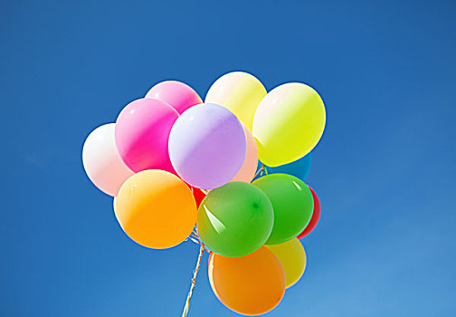 气球,庆贺,概念,许多,彩色,空中
