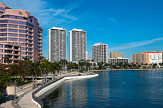 美国,佛罗里达,西部,棕榈海滩,水岸