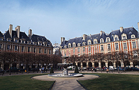 喷泉,院落,宫殿,巴黎,法国