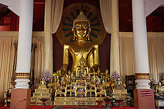 佛,雕塑,多样,尺寸,寺院,唱,清迈,泰国北方,泰国,亚洲