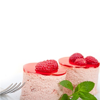新鲜,树莓蛋糕,慕斯,甜点