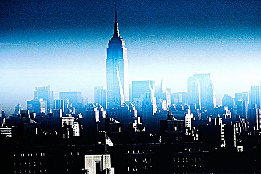 美国,纽约,城市,蓝光