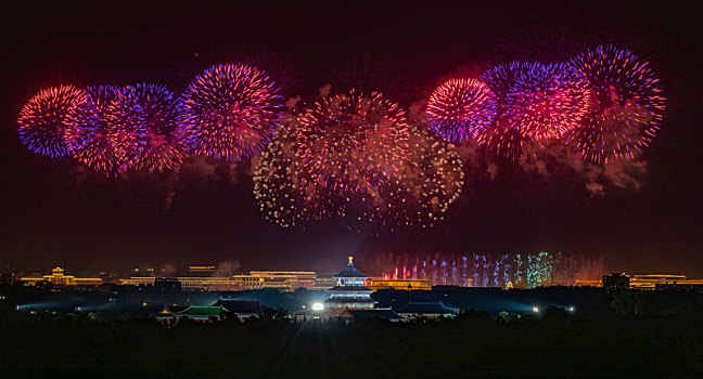 建国七十周年烟花表演