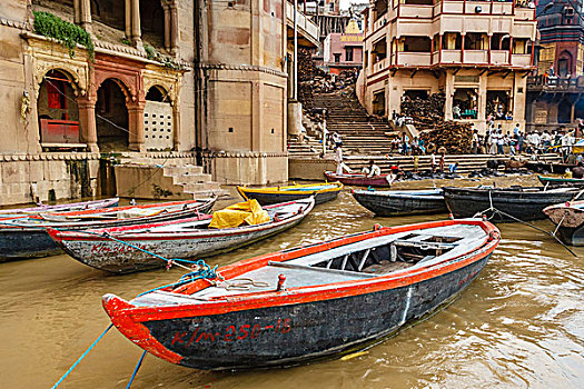 船,恒河,瓦拉纳西,印度
