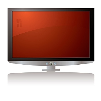 液晶显示屏,电视,红色