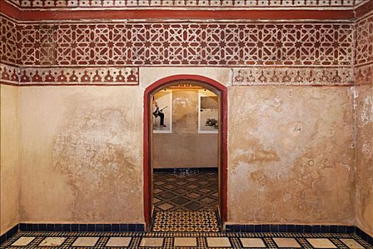 室内,房间,传统,土耳其浴,宫殿,马拉喀什,摩洛哥,非洲
