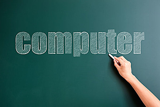 电脑,书写,黑板