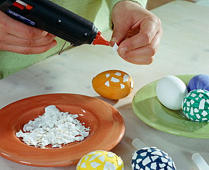 复活节彩蛋,图案,胶,蛋壳,涂绘,蛋